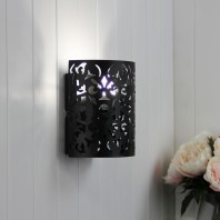 Oriel Lighting-Vicky Laser Cut Metal Wall Mounted Light - Black / White